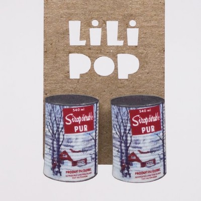 Boucles d'oreilles Lili POP- Canne de sirop d'érable